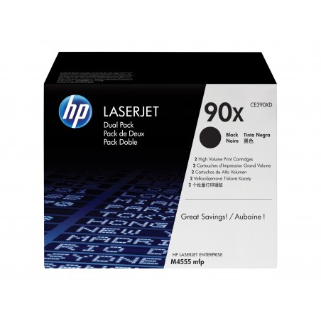 HP 90X - Pack de 2 - à rendement élevé - noire - original - toner HP 90X - Pack de 2 - à rendement élevé - noire - original - toner