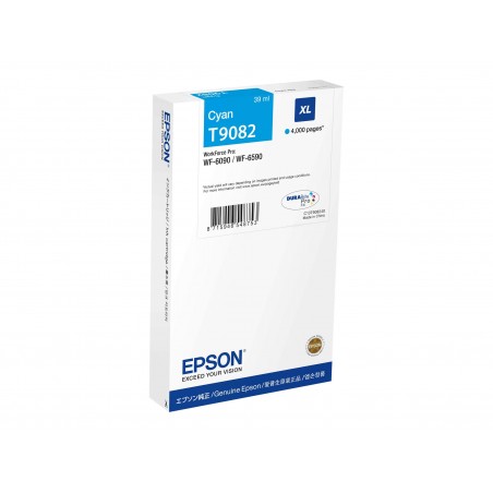 Epson T9082 - à rendement élevé - cyan - originale - cartouche d'encre Epson T9082 - à rendement élevé - cyan - originale - cartouche d'encre