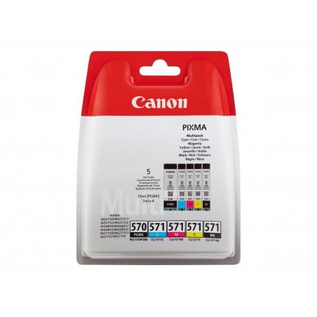 Canon PGI-570/CLI-571 - Pack de 5 - noire photo, noire, cyan, magenta, jaune - original - cartouche d'encre