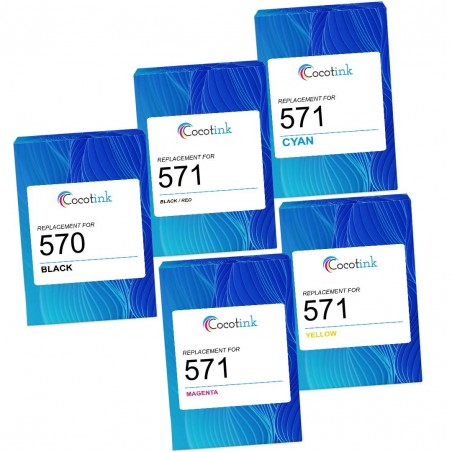 Cartouche d'encre équivalent à Canon Multipack PGI 570 PGBK / CLI 571 C / CLI 571 M / CLI 571 Y / CLI 571 BK Pack de 5