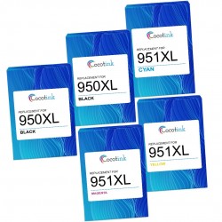 Pack de 5 cartouches imprimantes compatibles HP 950XL/951XL Noir, Jaune, Cyan, Magenta