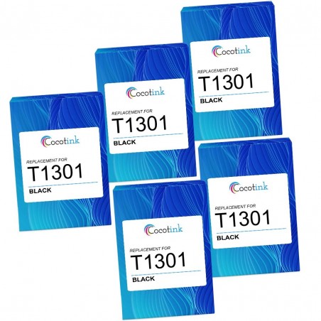 Cartouche d'encre équivalent à Epson T1301 Pack de 5 Noir
