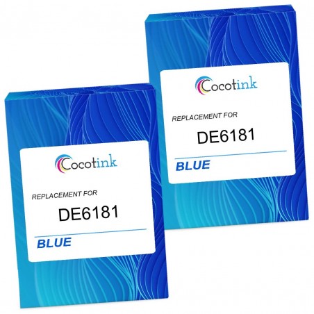 Cartouche d'encre équivalent à Pitney Bowes DE6181 Pack de 2 Bleu