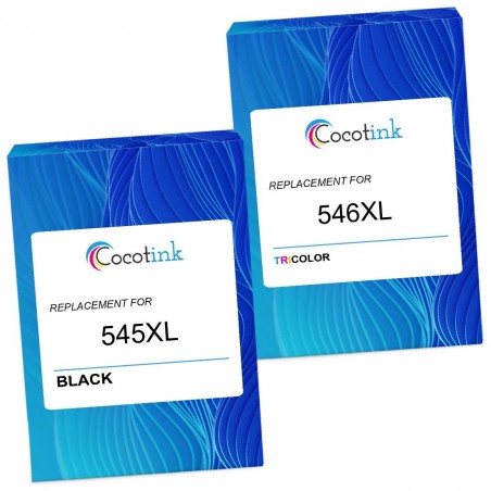 Pack de 2 cartouches imprimantes compatibles Canon PG545XL CL546XL Noir, Couleur Pack de 2 cartouches imprimantes compatibles Canon PG545XL CL546XL Noir, Couleur