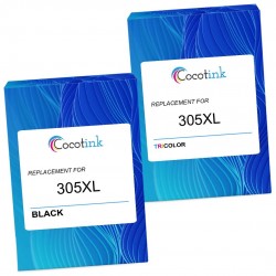 Pack de 2 HP 305XL cartouches d'encre compatibles