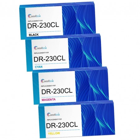 Tambour / Photoconducteur équivalent à Brother DR-230CL Pack de 4 Noir, Jaune, Cyan, Magenta Tambour / Photoconducteur équivalent à Brother DR-230CL Pack de 4 Noir, Jaune, Cyan, Magenta