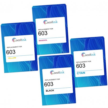 Pack de 4 cartouches imprimantes compatibles Epson 603 Noir, Jaune, Cyan, Magenta Pack de 4 cartouches imprimantes compatibles Epson 603 Noir, Jaune, Cyan, Magenta
