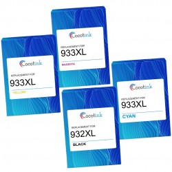 Cartouche d'encre équivalent à HP 932XL/933XL Pack de 4 Noir, Jaune, Cyan, Magenta