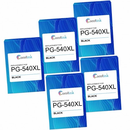 Pack de 5 Canon PG-540XL CL-541XL cartouches d'encre compatibles Pack de 5 Canon PG-540XL CL-541XL cartouches d'encre compatibles