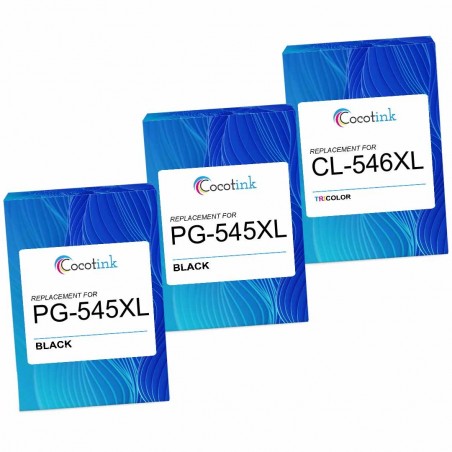 Pack de 3 Canon PG-545XL CL-546XL cartouches d'encre compatibles Pack de 3 Canon PG-545XL CL-546XL cartouches d'encre compatibles