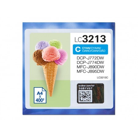 Brother LC3213C - à rendement élevé - cyan - originale - cartouche d'encre Brother LC3213C - à rendement élevé - cyan - originale - cartouche d'encre